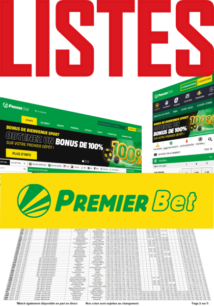 Listes Pari Foot de Preminer Bet